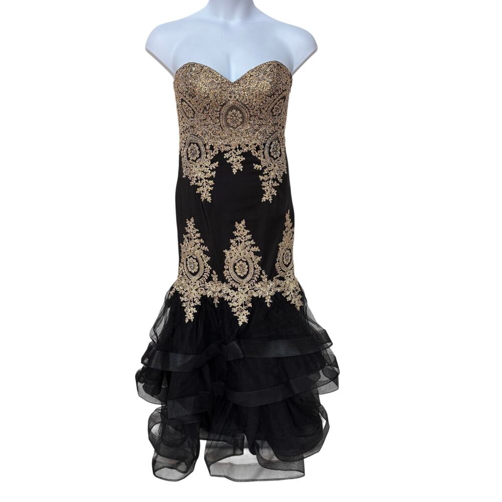 Night Studio Bejeweled Fish Tail Strapless Dress Prom Formal size M(?) PLS RD!